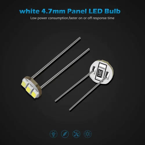 Miniatura 2 de Partsam 20pcs 0.185 in-12v coche blanco mini bombillas lámparas indicador racimo velocímetro iluminación de fondo
