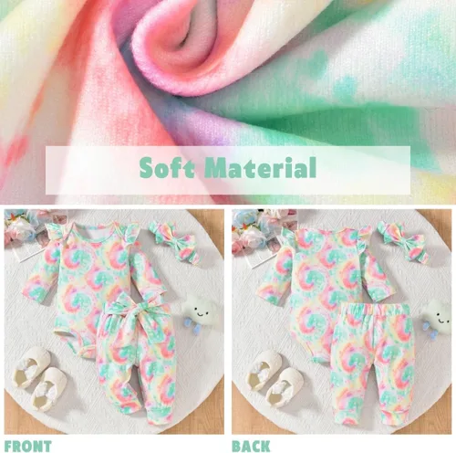 Miniatura 155 de Aalizzwell Conjunto de mameluco acanalado para bebé recién nacido prematuro para otoño e invierno