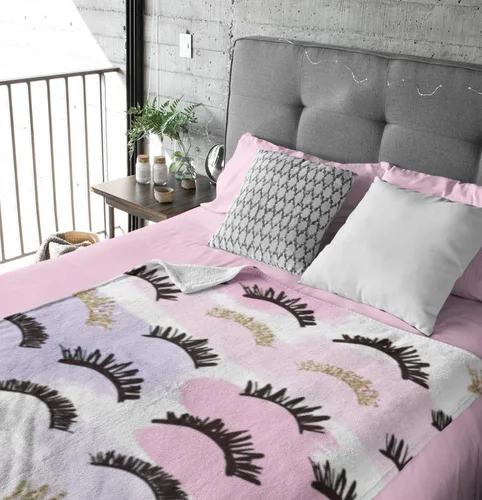 Miniatura 5 de Manta de pestañas para cama de pestañas, regalo de San Valentín, manta femenina para sofá, cama, decoración de habitación de pestañas, manta