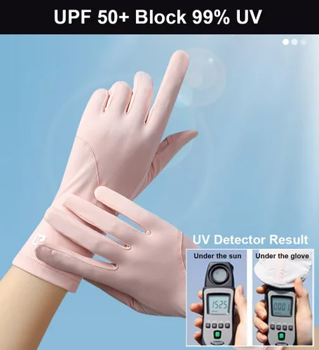 Miniatura 2 de SUJAYU Guantes de protección UV ultra finos para mujer, protección solar UPF para pantalla táctil transpirable