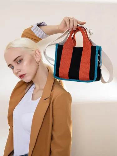 Miniatura 2 de Jeelow Bolso de lona para el hombro bolso cruzado para hombres y mujeres con cremallera y bolsillos