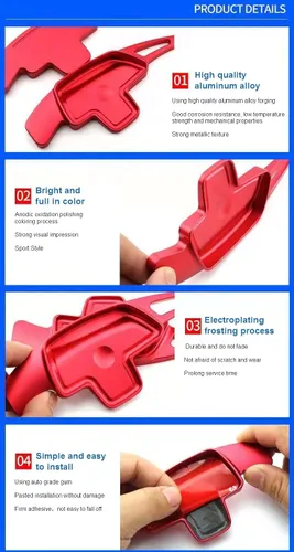 Miniatura 2 de Extensión de paleta de cambios del volante de aleación de aluminio compatible con Mercedes Benz A B C CLA CLS E G GL GLA GLC GLE GLS Metris S SL SLC