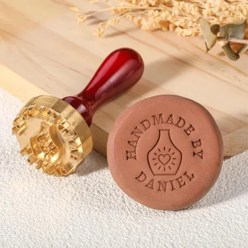 Sello de cerámica personalizado para arcilla, sellos de arcilla personalizados con logotipo y nombre, sellos de letras personalizables para arcilla,