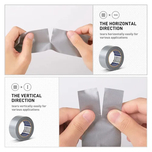 Miniatura 5 de Cinta adhesiva resistente al agua, 1.88 pulgadas, 35 yardas, cinta adhesiva plateada desgarrable sin residuos, adhesivo fuerte para reparación
