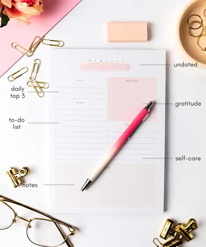 Miniatura 3 de Lamare Bloc de notas de lista de tareas diarias: planificador diario sin fecha, planificador de trabajo y bloc de notas de cosas que hacer