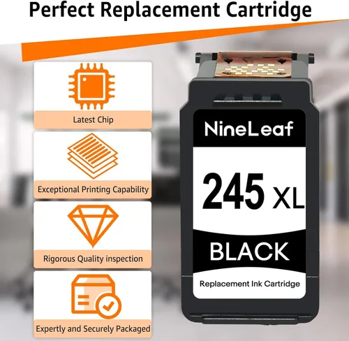 Miniatura 4 de NineLeaf Cartucho de tinta remanufacturado compatible con Canon PG-245XL CL-246XL PG-243 CL-244 PIXMA MG2520 MG2920 MG2922 MG2924 MG2420 MG2522 Negro