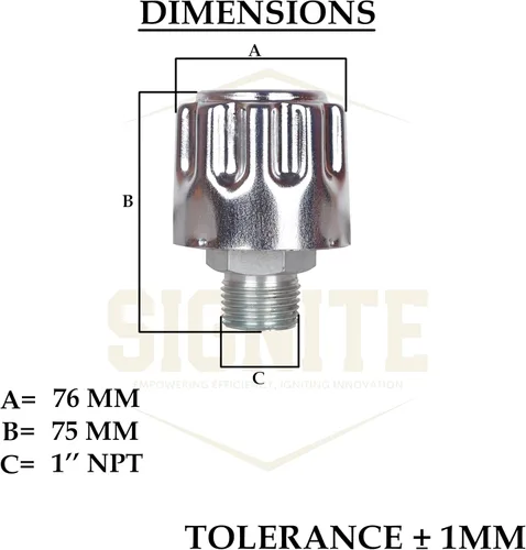 Miniatura 2 de Signite Tapón Respiradero Hidráulico de 1 pulgada Npt, Tapa de Aceite de Tanque Respiradero de Servicio Pesado, Tapa de Ventilación de Metal