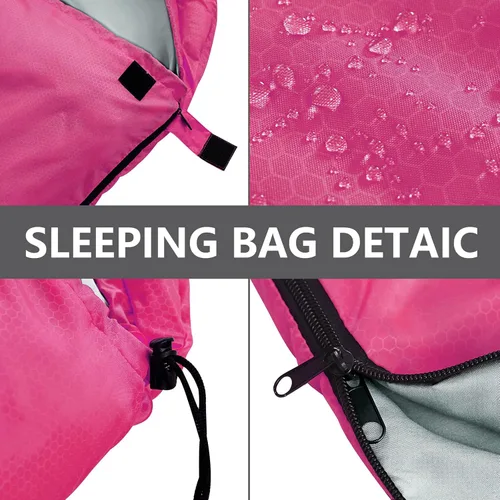 Miniatura 4 de Sacos de Dormir para Adultos, Niños y Niñas - Saco de Dormir Ligero Impermeable para Clima Cálido y Frío con Mochila Compacta, Ideal para 3-4