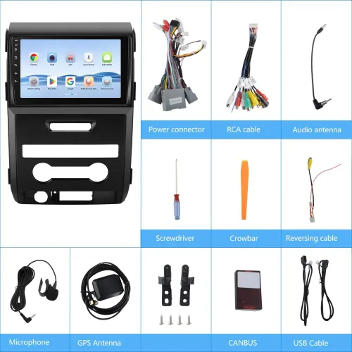 Miniatura 7 de AWESAFE Android 13 Estéreo de coche para Ford F150 2009 2010 2011 2012, inalámbrico Carplay Android Auto Android 9 pulgadas pantalla táctil F150
