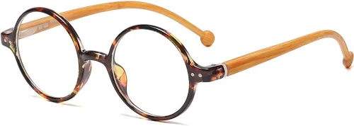 JOVAKIT Lentes de bloqueo de luz azul redondos retro para mujeres y hombres, estilo literario vintage, sin receta