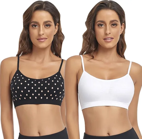 Miniatura 19 de Litthing Bralettes Padded for Women Cami Strap Bra Seamless Sportsbra Wireless Comfort Yoga Lightly T-Shirt Tank Tops