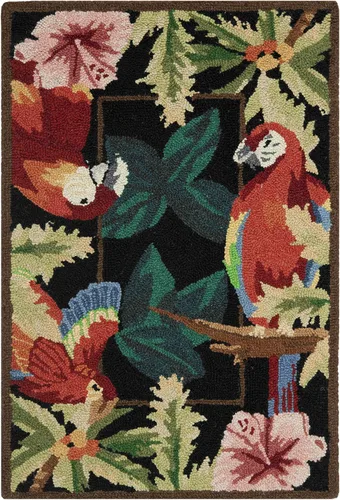 SAFAVIEH Chelsea Collection - Alfombra decorativa de 1 pies 8 pulgadas x 2 pies 6 pulgadas, color negro, lana de campo francesa enganchada a mano,