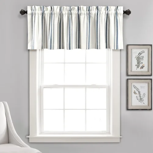 Miniatura 21 de Lush Decor Farmhouse Stripe - Par de paneles de cortinas de ventana de algodón reciclado ecológico teñido en hilo a rayas, 42" A x 63" L, Negro