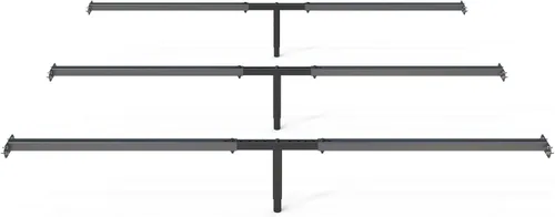 Miniatura 10 de Sistema de soporte de marco de cama, paquete de 3 unidades de 58 a 68 pulgadas, soporte central de marco de cama ajustable, listones de soporte