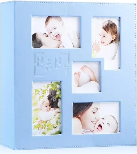 Ywlake - Álbum de fotos de bebé de 4 x 6 con 1000 bolsillos, cuero, capacidad extragrande, para baby shower, álbum para niño, capacidad para 1000