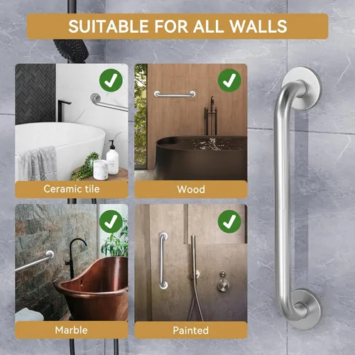 Miniatura 7 de AmazerBath Barras de apoyo para ducha para personas mayores antideslizantes, barra de seguridad para el baño para personas necesitadas, barras