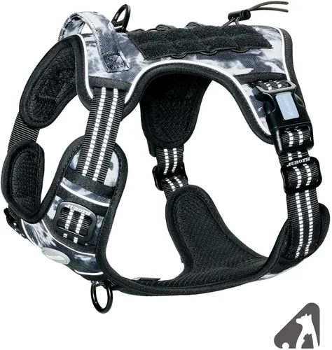 Miniatura 7 de AUROTH - Arnés táctico para perros pequeños, medianos y grandes, sin tirones, arnés ajustable para mascotas, reflectante, K9, entrenamiento, De