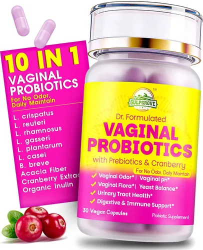 Probióticos vaginales para mujeres con prebióticos y arándanos – Suplemento diario formulado por el Dr. Formulado para el equilibrio del pH