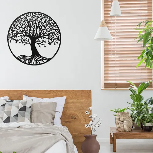 Miniatura 2 de Demissle Arte de pared de metal árbol de la vida de 11.8 pulgadas para colgar en la pared, árbol genealógico, esculturas colgantes de jardín