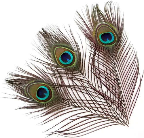 Miniatura 15 de Shekyeon Paquete de 10 centros de mesa de boda de plumas de pavo real blanqueadas de 10 a 12 pulgadas (blanco hueso)