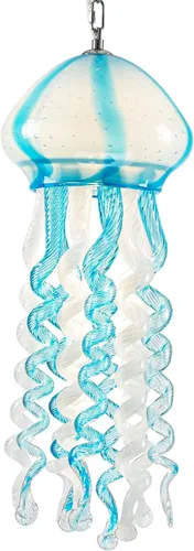 Candelabros de cristal de medusa de 10 x 24 pulgadas, iluminación colgante LED para océano, sirena, bajo el agua, junto a la piscina, playa