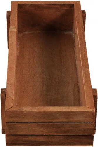 Miniatura 7 de plplaaoo Maceta de madera, cajas rectangulares para exteriores, caja de almacenamiento rectangular de madera con platillos para interior y exterior