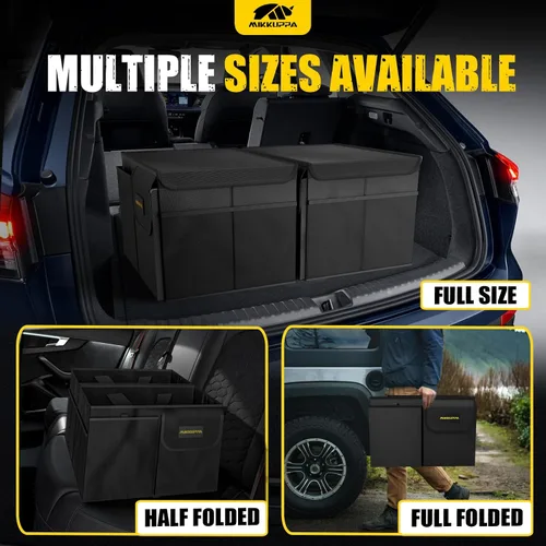 Miniatura 5 de MIKKUPPA Organizador de maletero de automóvil, organizador plegable de 35 litros con tapa, almacenamiento resistente para automóvil, SUV, camión