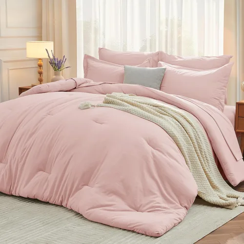 Miniatura 37 de MUXHOMO Juego de edredón de 5 piezas Twin XL, cama suave en una bolsa tamaño Twin XL, juego de ropa de cama para todas las estaciones con edredón