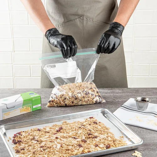 Miniatura 5 de Restaurantware Bag Tek - Bolsas de almacenamiento con cremallera de 1 galón, 25 bolsas desechables con cremallera, bolsas de plástico transparente a