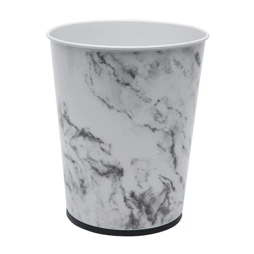 Miniatura 2 de Bath Bliss Cubo de basura pequeño de 5 litros Paquete de 2 Parte superior abierta redonda Bote de basura Baño Dormitorio Cocina Mármol