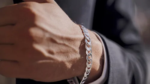 Miniatura 5 de Quadri - Pulsera de eslabones cubanos extra brillante de 0394in en plata de ley 925 corte de diamante italiano - 75 a 9 pulgadas - Calidad prémium