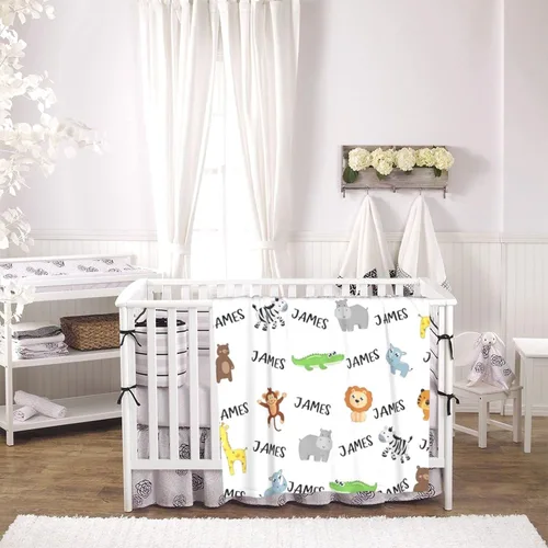 Miniatura 3 de Mantas de bebé personalizadas con nombre para niños, manta personalizada con nombre para bebés, recién nacidos y niños