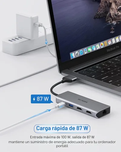 Miniatura 6 de MacBook Pro - Estación de acoplamiento para MacBook Pro, adaptador HDMI para MacBook Pro, adaptadores USB C 9 en 1 para MacBook Pro Air Mac HDMI