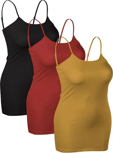 Miniatura 75 de Emmalise Camisola larga casual básica para mujer, con tirantes ajustables, top en capas