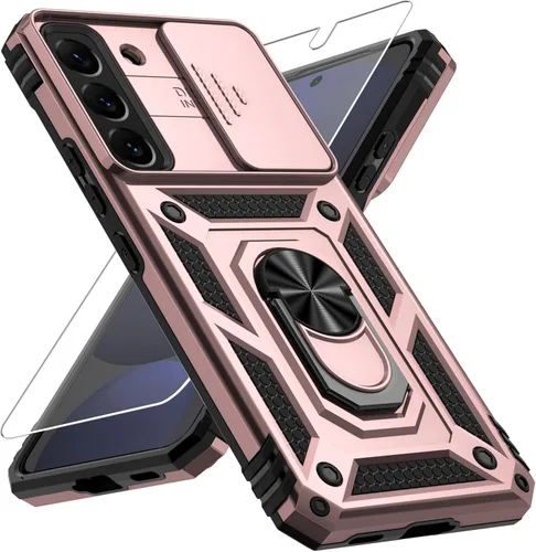 Miniatura 11 de Funda para Samsung Galaxy S22 Plus con cubierta para lente de cámara, protector de pantalla HD, protección contra caídas de grado militar de 10 Negro