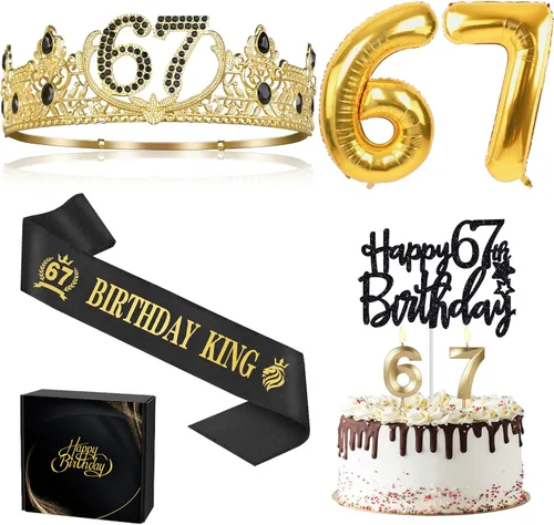Miniatura 27 de Regalos de cumpleaños número 17 para niño, decoraciones de cumpleaños número 17 para niños, suministros de decoración de fiesta, incluyendo corona