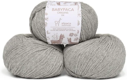Miniatura 93 de 100% Hilo de Lana de Alpaca Bebé (Juego de 3 Madejas, 150 Gramos) Peso DK - Hecho en Perú - Celestialmente Suave y Perfecto para Tejer y Ganchillo