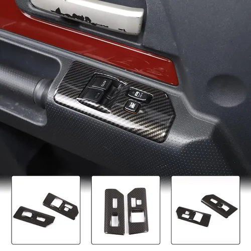 Miniatura 6 de Aunginsy Cubierta de panel de botón de elevación de vidrio para ventana de puerta, compatible con Toyota FJ Cruiser 2007-2021 para el reposabrazos