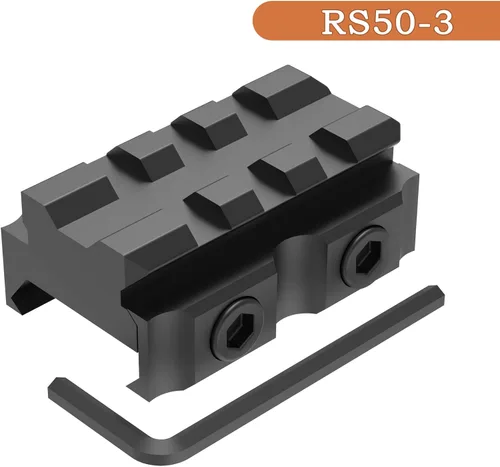 Miniatura 2 de TPO Soporte elevador Picatinny con 3 ranuras (0.5"/0.83"/1" de altura), montaje vertical Picatinny transparente para puntos rojos, visores, óptica