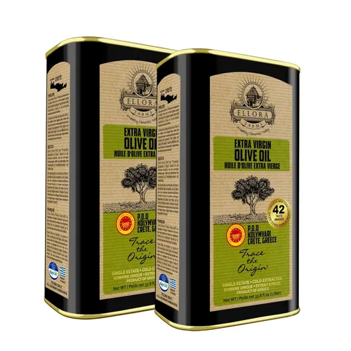 Miniatura 9 de Ellora Farms, Aceite de oliva virgen extra griego, DOP con certificación de finca única, ganador del premio de oro múltiple, rastreable, primera