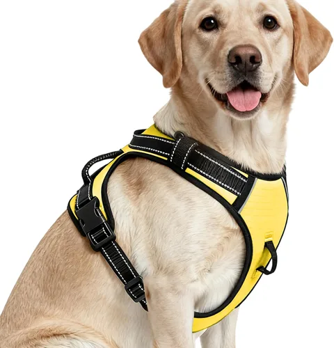 Miniatura 103 de Arnés para perro sin tirones, chaleco reflectante ajustable y acolchado para mascotas con asa de fácil control, fácil de llevar con nudo elegante