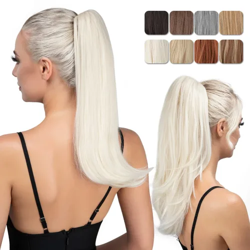 Miniatura 19 de Extensión de cola de caballo con clip de 18 pulgadas, extensiones de cabello de cola de caballo para mujeres, pieza de cabello de cola de caballo