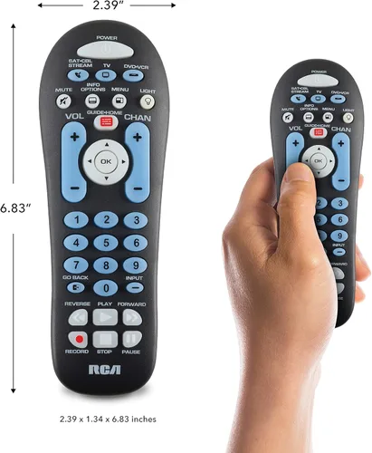 Miniatura 2 de RCA RCR313BE Mando a distancia universal de tres dispositivos con botones grandes, negro