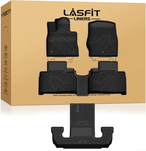 Miniatura 21 de LASFIT Alfombrillas para Ford F-150 2011-2014 SuperCrew, alfombra de la fila delantera con consola de flujo continuo, protector para todo