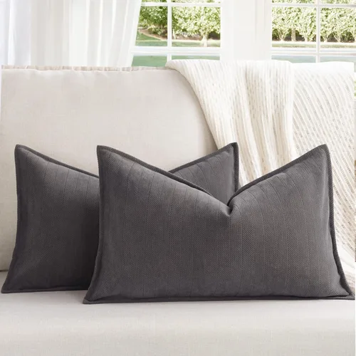 Miniatura 13 de ZWJD Fundas de Almohada para Lanzar de Color Rust 18x18 Juego de 2 Fundas de Almohada de Chenilla con Diseño Elegante Fundas de Almohada Decorativas