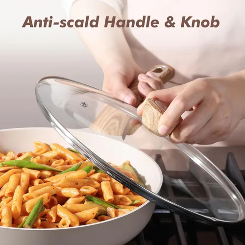 Miniatura 5 de SENSARTE Sartén antiadherente de cerámica con tapa de 11 pulgadas, sartén antiadherente para tortilla, sartén de cocina para chef sin tóxicos