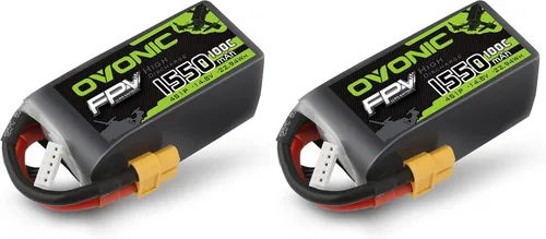 Miniatura 7 de OVONIC 4s Lipo Battery 100C 1550mAh 14.8V Lipo Batería con conector XT60 para RC FPV Racing Drone Quadcopter (2 paquetes)