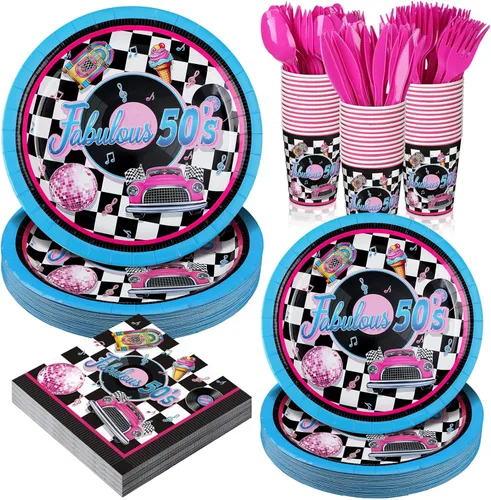 Miniatura 13 de Yungyan Juego de 252 platos y servilletas retro de los años 90, decoraciones de fiesta con texto en inglés "I Love the 90", desechables de vuelta a