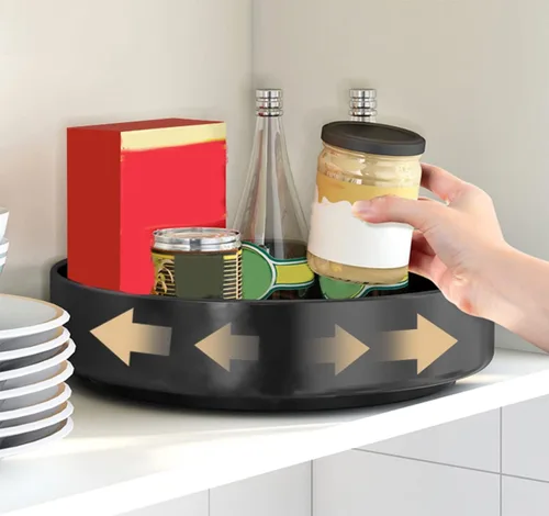 Miniatura 2 de Organizador de especias de metal grande giratorio de 12 pulgadas para gabinete de cocina, Lazy Susan giratorio para encimera, estante