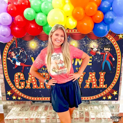Miniatura 3 de KatchOn, Cartel de bienvenida al carnaval - Xtragrande, 72 x 44 pulgadas, juegos de carnaval, telón de fondo de carnaval para fiesta de cumpleaños